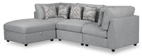  Sofa sectionnel Evolve avec pouf - gris