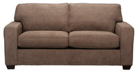  Sofa-lit simple Fiona de 58 po fabriqué au Canada en tissu de chenille brun moka