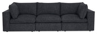  Sofa modulaire Fusion de 116,92 po en tissu de chenille gris anthracite avec coussins de dossier amovibles en duvet et plumes