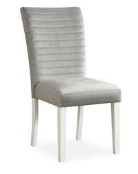  Chaise de salle à manger Garbo en tissu de velours et en bois - grise