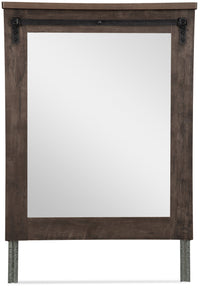  Miroir de commode de chambre à coucher rustique Grayson, fabriqué au Canada - gris foncé