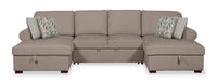  Sofa-lit sectionnel Haven 3 pièces en chenille - Taupe