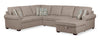 Sofa-lit sectionnel de droite Haven 3 pièces en chenille - Taupe