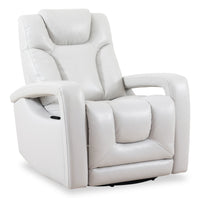  Fauteuil pivotant, coulissant et inclinable Kenzo de 35 po en similicuir - gris brouillard