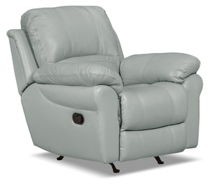 Fauteuil inclinable Kobe en cuir véritable - bleu 