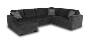 Sofa-lit sectionnel de gauche Legend 3 pièces en chenille - poivre