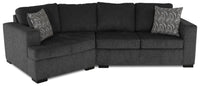  Sofa sectionnel de gauche Legend 2 pièces en chenille avec fauteuil enveloppant - poivre