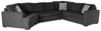  Sofa-lit sectionnel de gauche Legend 3 pièces en chenille avec fauteuil enveloppant - poivre