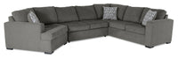  Sofa-lit sectionnel de gauche Legend 3 pièces en chenille avec fauteuil enveloppant - étain