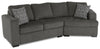 Sofa sectionnel de droite Legend 2 pièces en chenille avec fauteuil enveloppant - étain