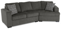  Sofa sectionnel de droite Legend 2 pièces en chenille avec fauteuil enveloppant - étain