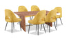 Ensemble de salle à manger Malta de Kort & Co. 7 pièces en acacia avec table de 79 po (L), 6 chaises Bay et fini doré - jaune