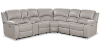  Sofa sectionnel inclinable Marcel 6 pièces en cuir véritable - gris