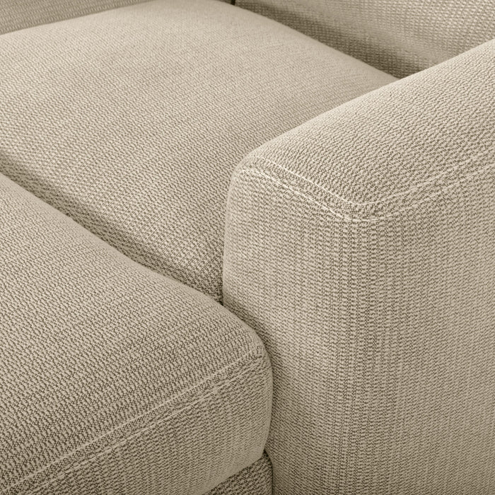 Sofa sectionnel de droite à inclinaison électrique Meadow 2 pièces en tissu de chenille avec fauteuil long de rangement - taupe