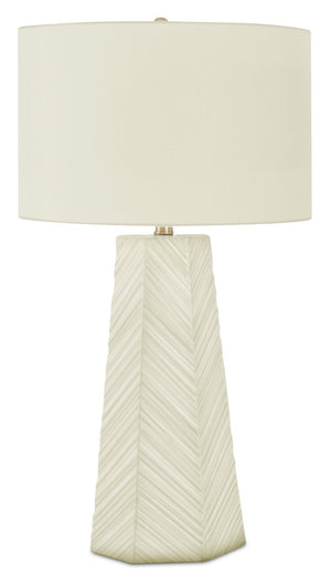 Lampe de table de 29 po en céramique blanche