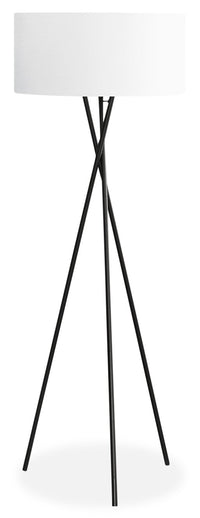 Lampe à pied de style trépied de 62 po en métal noir