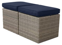  Ensemble de poufs Naples 2 pièces pour la terrasse - bleu