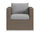 ["Fauteuil Naples pour la terrasse à l’extérieur - osier en résine tressé à la main, résistant aux rayons UV et aux intempéries - naturel et gris"]