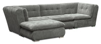  Sofa sectionnel modulaire Plaza de Scott Living 4 pièces en tissu gris avec pouf