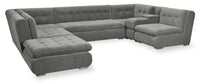  Sofa sectionnel modulaire Plaza 7 pièces - gris