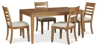  Ensemble de salle à manger Reno de Scott Living 5 pièces en bois avec table, rallonge de 60 po à 78 po (L) et 4 chaises - naturel