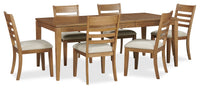  Ensemble de salle à manger Reno de Scott Living 7 pièces en bois avec table, rallonge de 60 po à 78 po (L) et 6 chaises - naturel