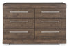 ["Commode de chambre à coucher Riley de 49 po (L) x 31 po (H) à 6 tiroirs, fabriquée au Canada - grise"]