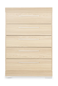  Commode verticale de chambre à coucher Riley de 31 po (L) x 46 po (H) à 5 tiroirs, fabriquée au Canada - naturelle