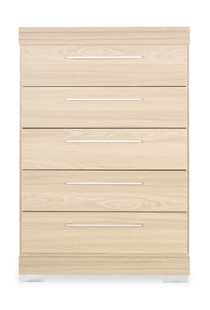 Commode verticale de chambre à coucher Riley de 31 po (L) x 46 po (H) à 5 tiroirs, fabriquée au Canada - naturelle