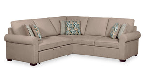 Sofa-lit sectionnel de gauche Haven de Scott Living 3 pièces en tissu de chenille taupe