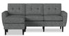 Sofa modulaire BLOK de Scott Living de 88,97 po en tissu avec fauteuil long, accoudoirs évasés et coussins réversibles - gris acier