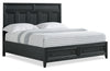 Casa Panel Bed with Headboard & Frame, Wood, Black - King Size