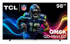 Téléviseur intelligent QLED TCL de série QM6K UHD 4K de 98 po avec Google TVMC et mini DEL QD (98QM6K)