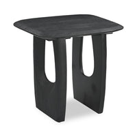  Table de bout moderne Abbot de 25 po en bois massif - noire