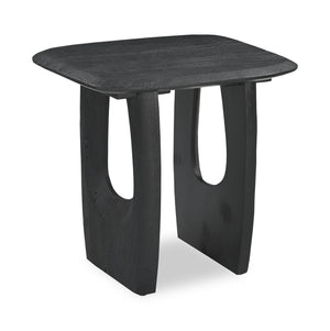 Table de bout moderne Abbot de 25 po en bois massif - noire