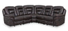 Sofa sectionnel inclinable Leo 5 pièces en tissu Leath-Aire - noyer