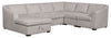 Sofa-lit sectionnel de gauche Envy 5 pièces en tissu de chenille avec fauteuil long de rangement - gris brouillard