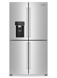  Réfrigérateur à 4 portes KitchenAid de 36 po et de 19,4 pi3 de profondeur comptoir - acier inoxydable - KRQC736RPS 