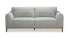 Sofa Stella de 83,5 po tissu avec base en bois et coussins de dossier amovibles - gris