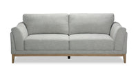  Sofa Stella de 83,5 po tissu avec base en bois et coussins de dossier amovibles - gris