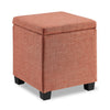 Pouf de rangement carré Halifax de 14,75 po en tissu - orange