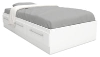  Lit matelot Riley avec 3 tiroirs de rangement pour enfants, fabriqué au Canada, blanc - format lit simple