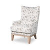 Fauteuil d’appoint Haden de 30 po en tissu de chenille avec base en bois et bordure de clous décoratifs - lin Angelou multicolore