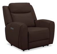  Fauteuil à inclinaison électrique Reign de 41,25 po en cuir véritable de qualité supérieure brun chocolat Silverado avec port USB