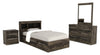 Ensemble de chambre à coucher Riley 6 pièces avec lit matelot simple et tête de lit - gris