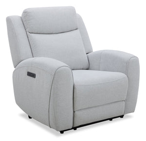 Fauteuil à inclinaison électrique Reign de 41,25 po en tissu gris pierre Bronco avec port USB