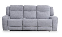  Sofa à inclinaison électrique Atlantis de 90 po en tissu gris tourterelle avec port USB