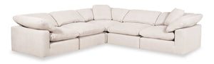 Sofa sectionnel modulaire Eclipse 5 pièces en tissu d'apparence lin - lin