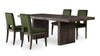 Ensemble de salle à manger Zelda 5 pièces avec table de 78 po à 96 po (L) et 4 chaises - vert et brun espresso