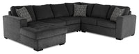  Sofa-lit sectionnel de gauche Legend 4 pièces en chenille - poivre